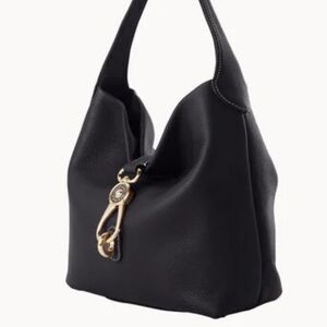 Dooney and Bourke Black Leather shoulder bag. Womens black leather Bucket bag.